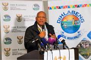 TCTA CEO Percy Sechemane addressing members of the Media at the